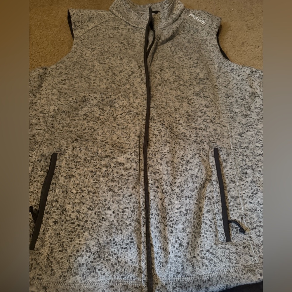 Port Authority Heather Gray/black marbled Zip-Up Vest